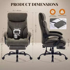Sedia da ufficio ergonomica per la casa, sedia da scrivania direzionale con schienale alto, poggiapiedi estraibile e sedile ampio, sedia da computer girevole resistente