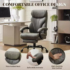 Sedia da ufficio ergonomica per la casa, sedia da scrivania direzionale con schienale alto, poggiapiedi estraibile e sedile ampio, sedia da computer girevole resistente