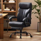 Sedia da ufficio ergonomica per la casa, sedia da scrivania direzionale con schienale alto, poggiapiedi estraibile e sedile ampio, sedia da computer girevole resistente