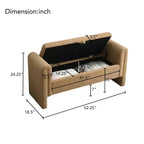 Panca Imbottita Moderna per Camera da Letto, Grande Pouf Contenitore con Braccioli per Fondo Letto, Soggiorno, Ingresso o Sala Lettura