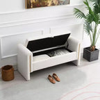 Panca Imbottita Moderna per Camera da Letto, Grande Pouf Contenitore con Braccioli per Fondo Letto, Soggiorno, Ingresso o Sala Lettura