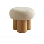 Sgabello a forma di fungo, pouf in peluche con gambe effetto legno, sgabello d'accento a forma di botte da 17 pollici per soggiorno e ingresso