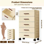 Armadietto contenitore multifunzionale a 5 ripiani color crema - Organizzatore mobile per camera da letto e soggiorno con cassetti per giocattoli, libri, vestiti e snack