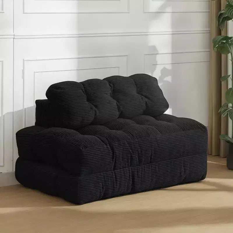 Divano letto pieghevole 3 in 1, poltrona letto convertibile con cuscino, letto pieghevole portatile, comodo divano da pavimento con schienale per soggiorno, beige