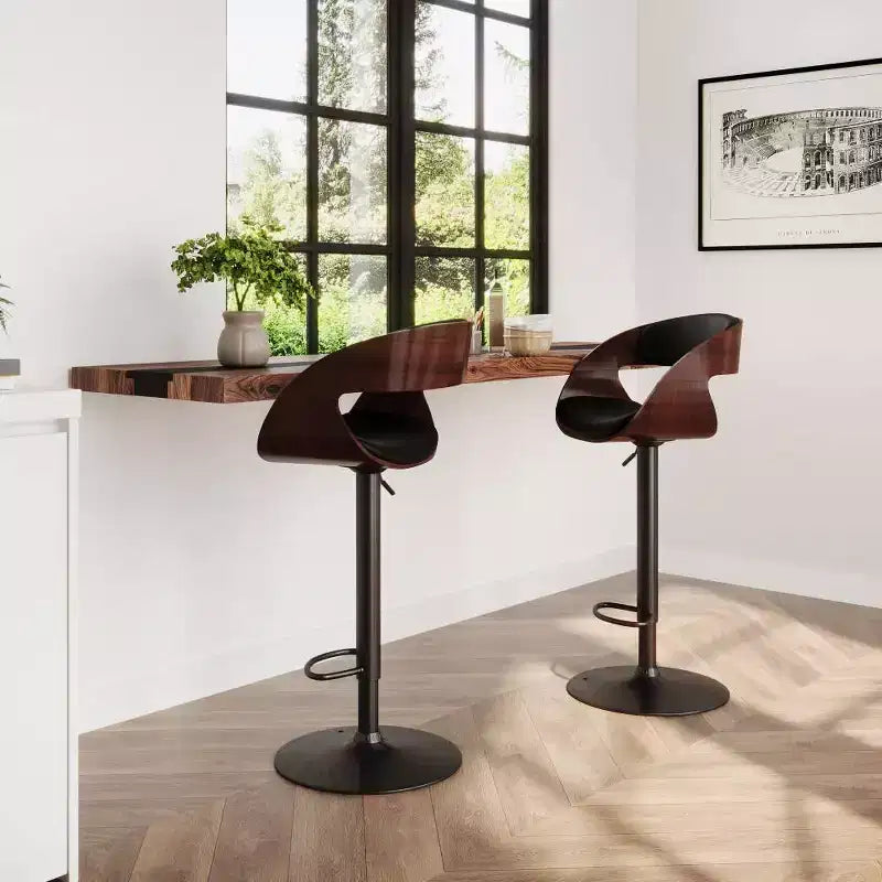 Sgabello da bar regolabile Bentwood nero
