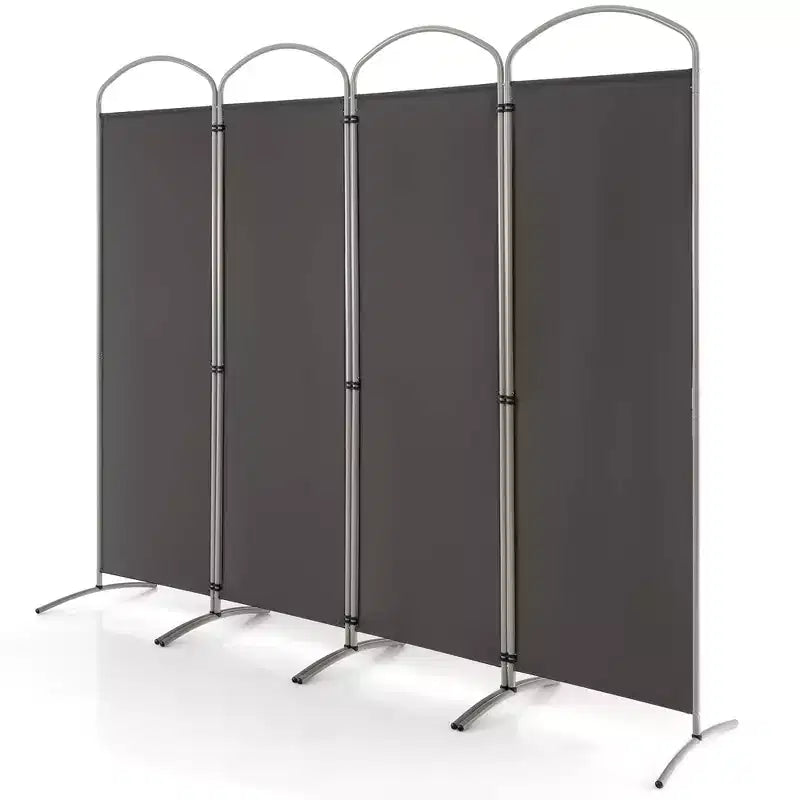 Divisorio pieghevole a 4 pannelli, alto 1,80 m, in tessuto, per la privacy, nero/marrone/grigio/bianco